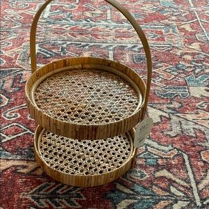 Threshold Tan Woven Two-Tier Basket